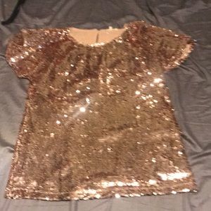 Gold sequin short sleeve top